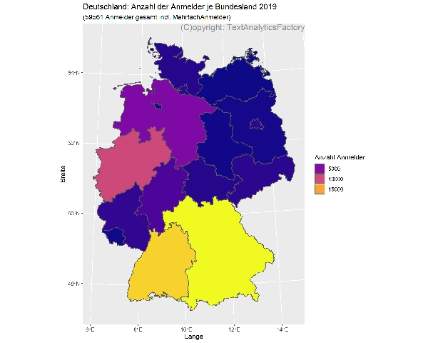 Innovative Regionen in Deutschland (Patentanalyse 2019) Bundesländer